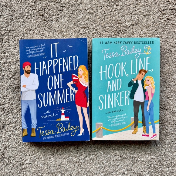 It Happened One Summer & Hook Line, and Sinker Tessa Bailey Bundle BookTok Beach - Picture 1 of 7